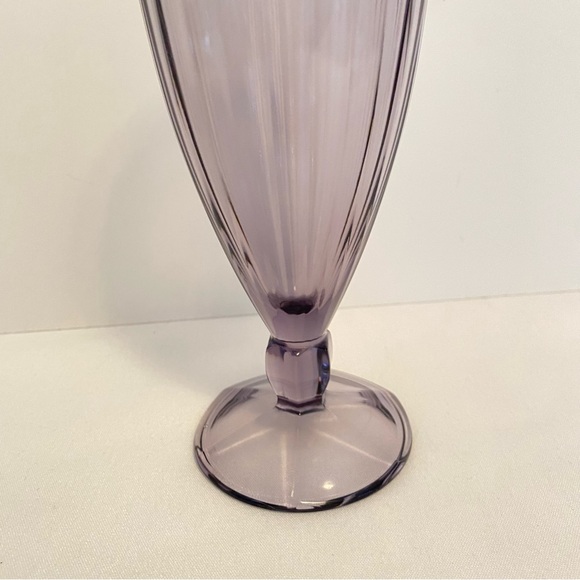 Cristal D'Arques Durand Quadro Amethyst Milk Shake Float Footed Glasses Set of 2 - Picture 5 of 5